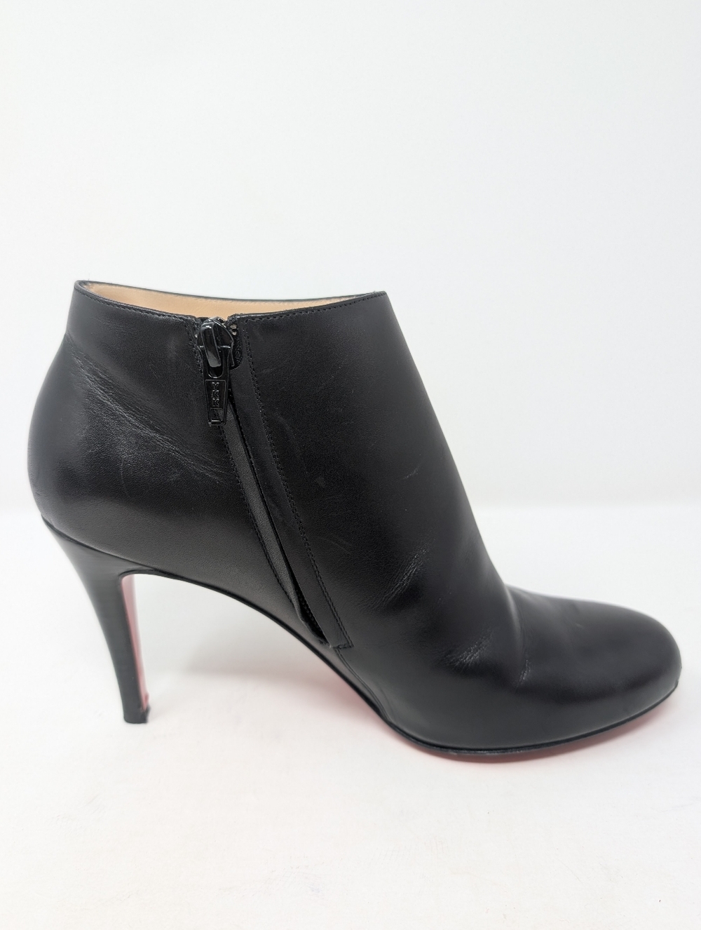Christian Louboutin Belle 85mm Black Leather Ankle Boots Booties Size 37 - Picture 7 of 11